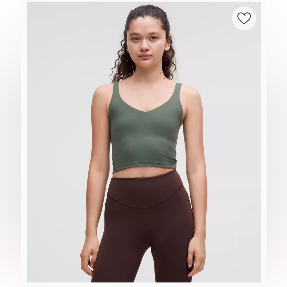 lululemon athletica Olive Green V-Neck Tank Top